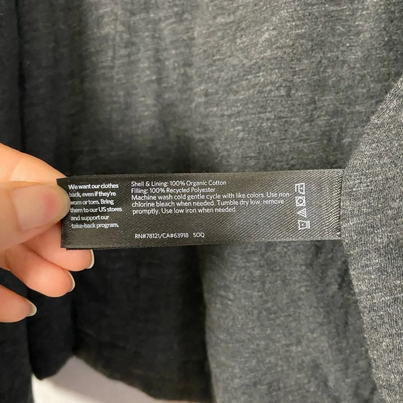 Eileen Fisher Quilted Organic Oversized Cotton Jacket in Charcoal Sz XXS - Picture 9 of 13